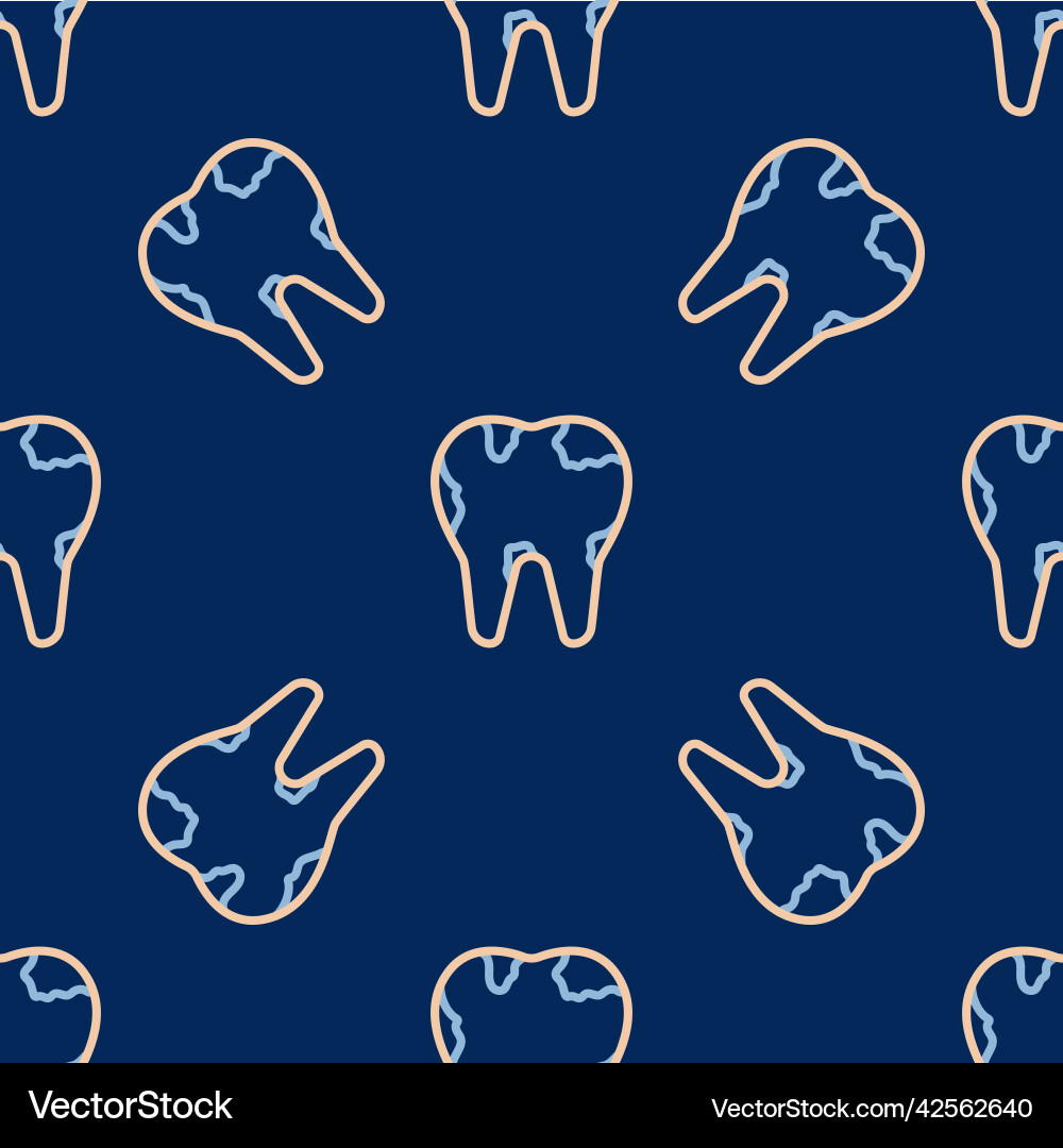 Line broken tooth icon isolated seamless pattern Vector Image