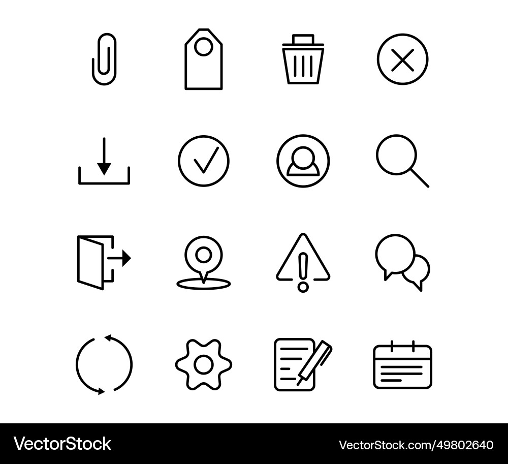 Line set interface icon outline symbol design Vector Image