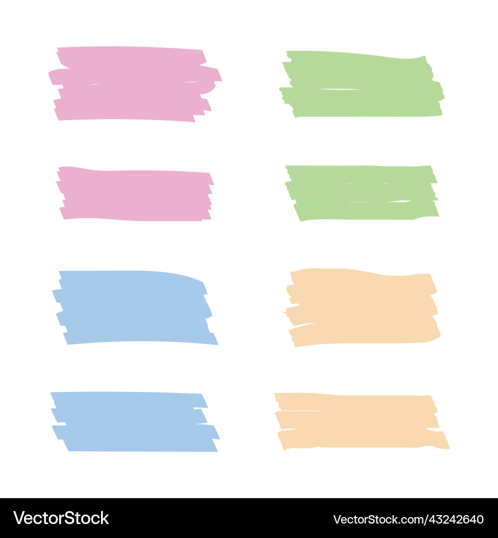 Marker color highlight stripe pen shape set Marker color highlight stripe pen shape set vector image