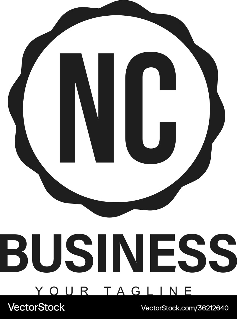 Nc initial a logo design with abstract style vector image