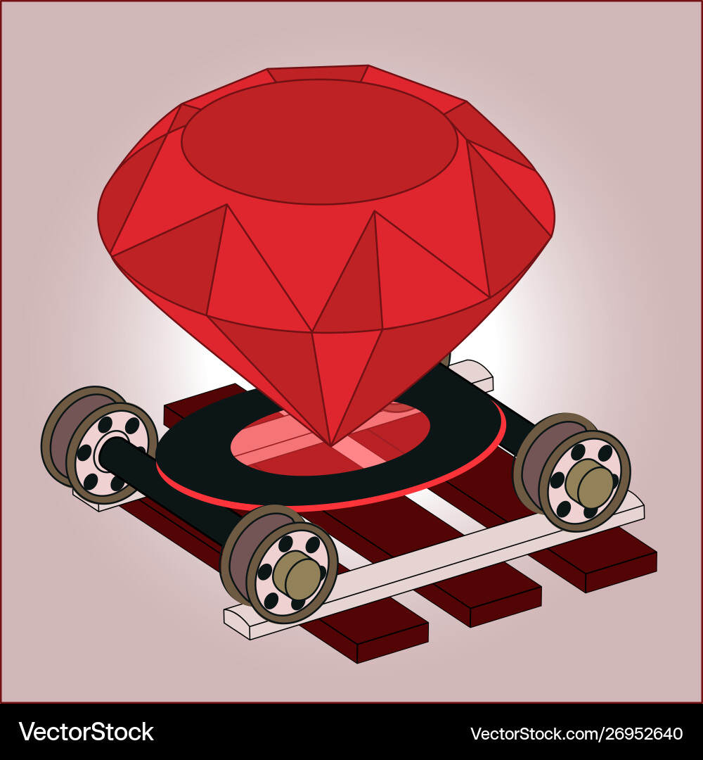 Ruby on rails full color isometric 3d art real Ruby on rails full color isometric 3d art real vector image