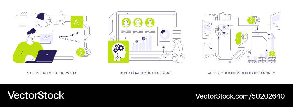 Sales customization with ai abstract concept Sales customization with ai abstract concept vector image