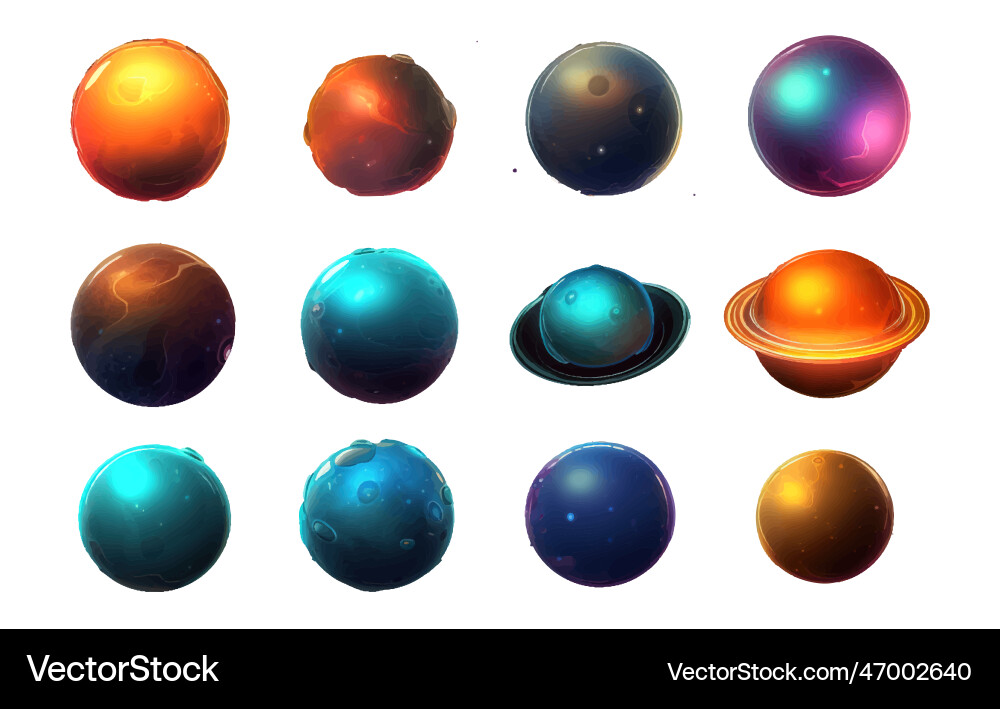 Ui set of unknown planets Ui set of unknown planets vector image