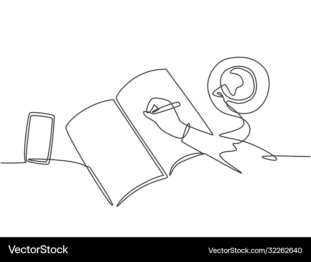 Writing draft business concept single continuous Writing draft business concept single continuous vector image