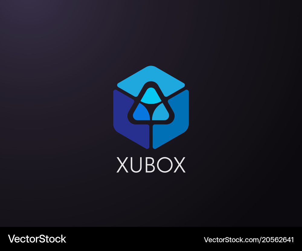 Abstract geometric triangle in hexagonal cube box Vector Image