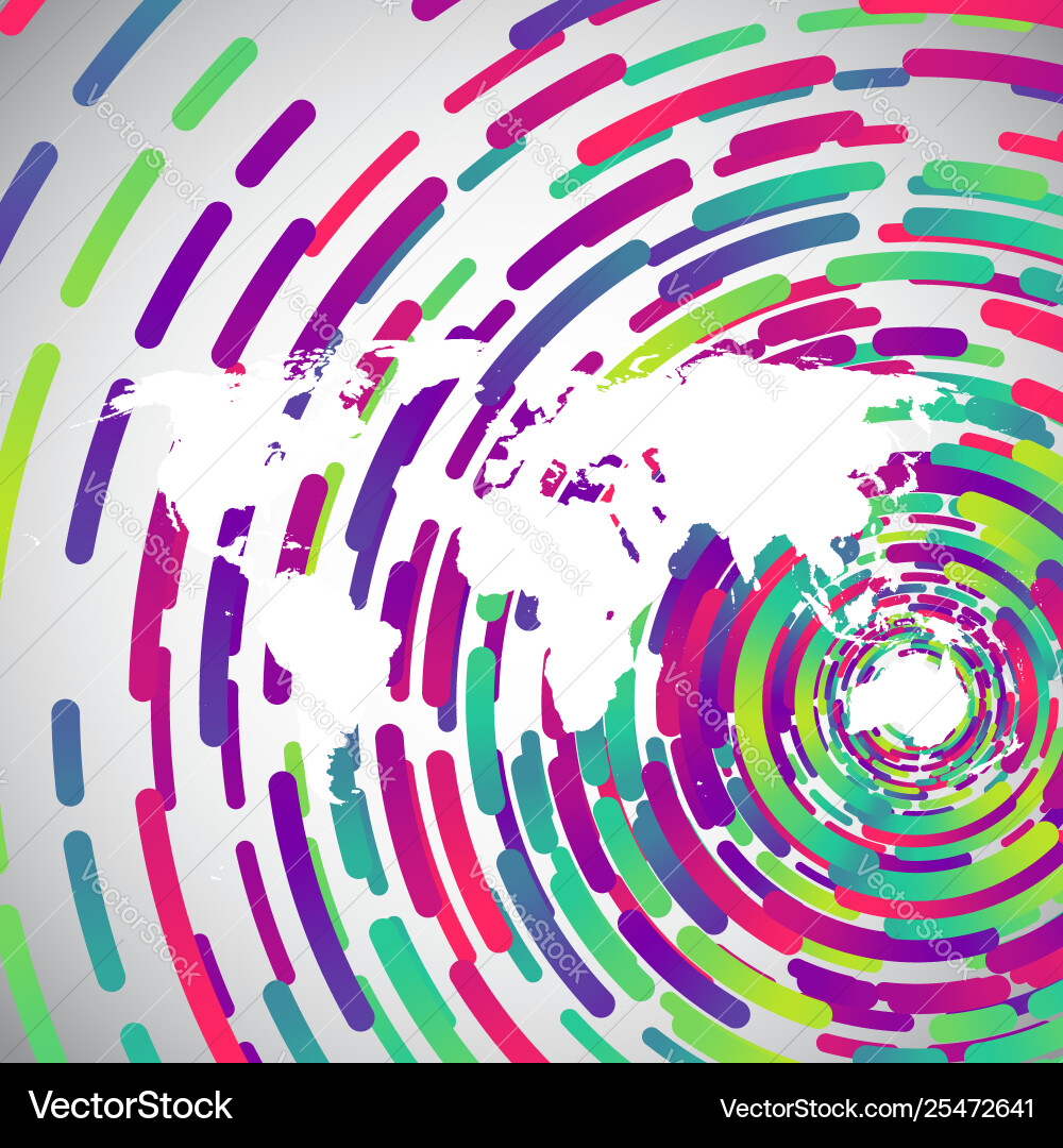 Abstract world map with colorful circles Abstract world map with colorful circles vector image