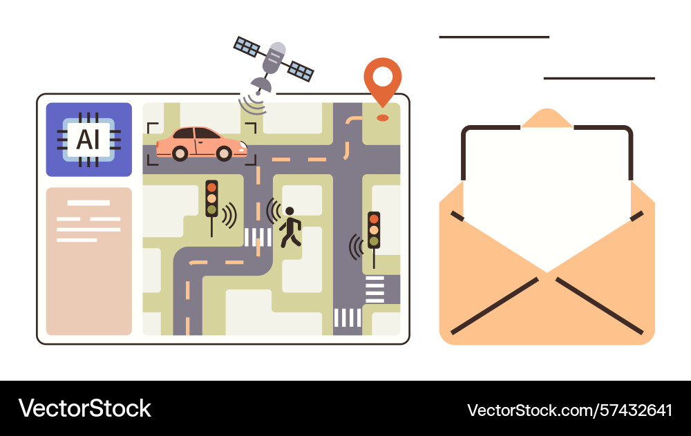 Ai-powered smart navigation system Ai-powered smart navigation system vector image