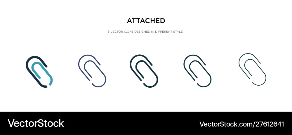 Attached icon in different style two colored Attached icon in different style two colored vector image