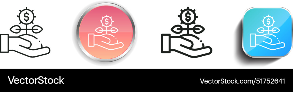 Bank icon thin linear regular and button style vector image