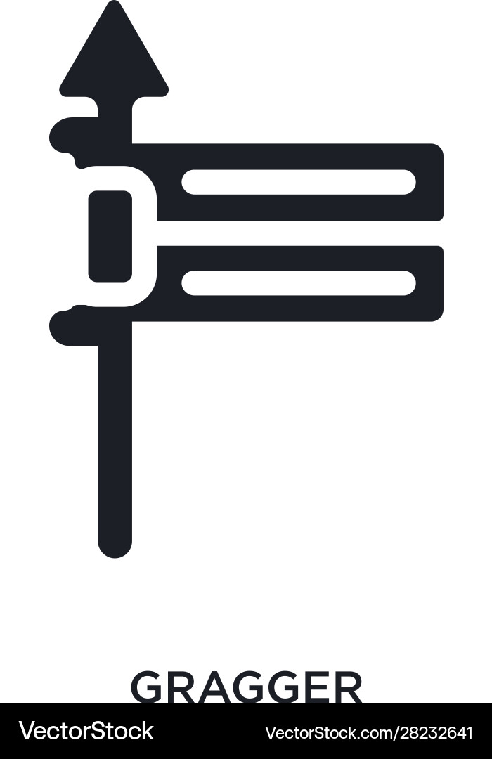 Black gragger isolated icon simple element from Black gragger isolated icon simple element from vector image