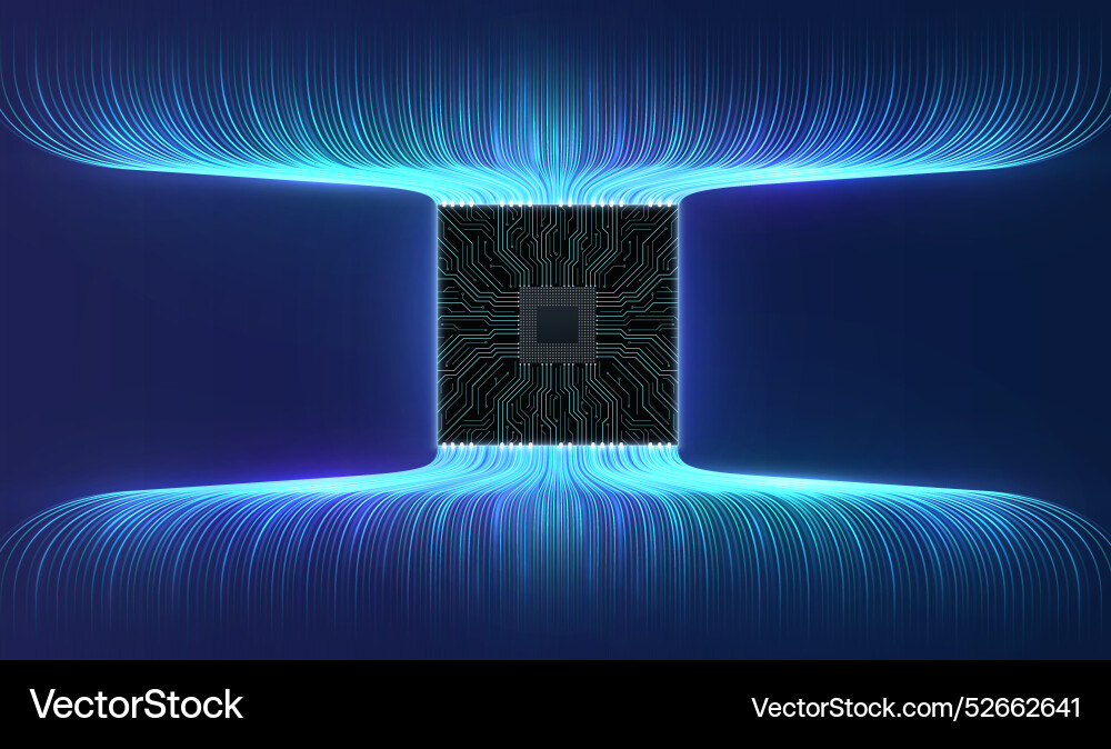 Circuit board with high-speed wireless data lines Circuit board with high-speed wireless data lines vector image