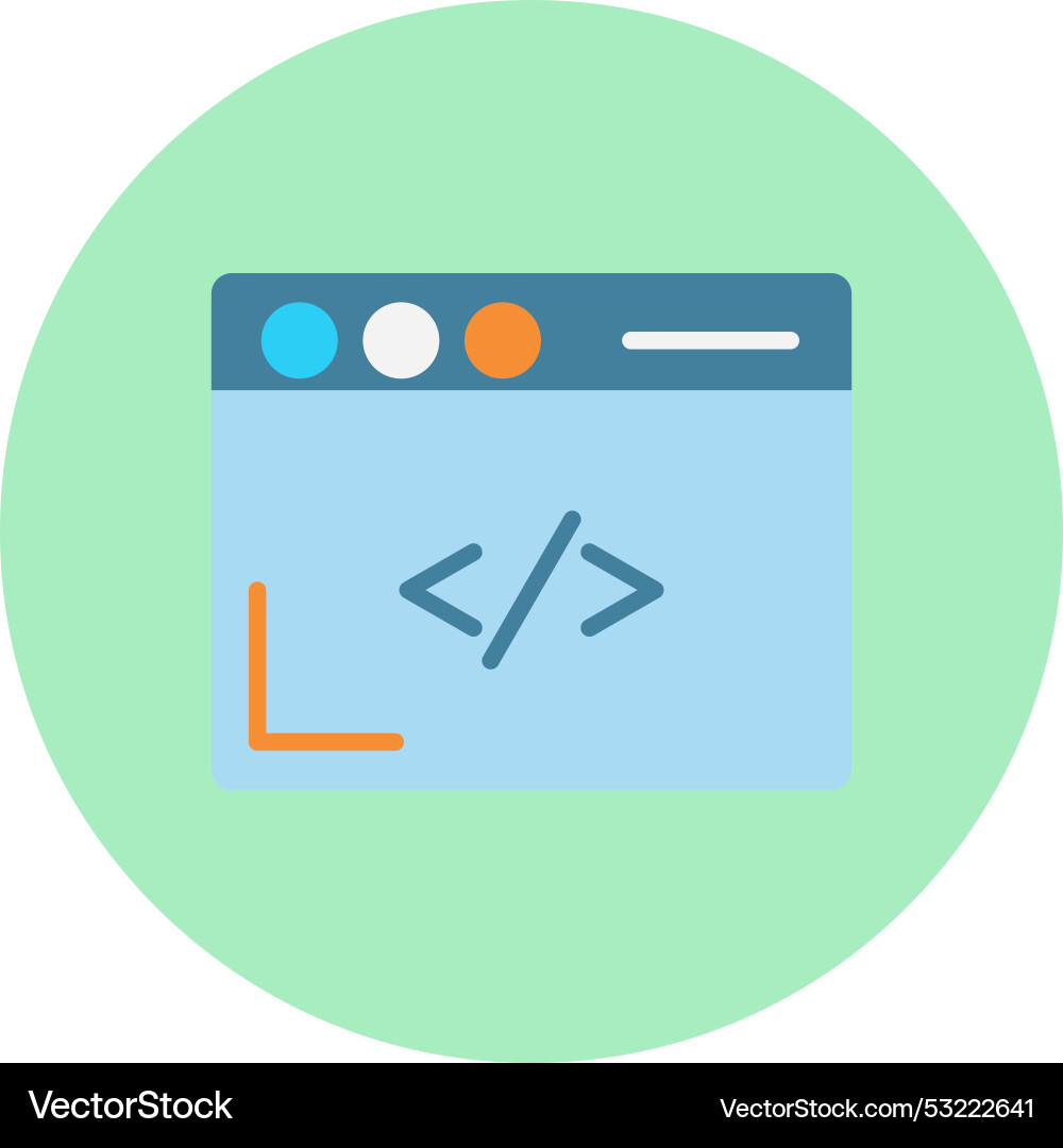 Coding flat circle icon vector image