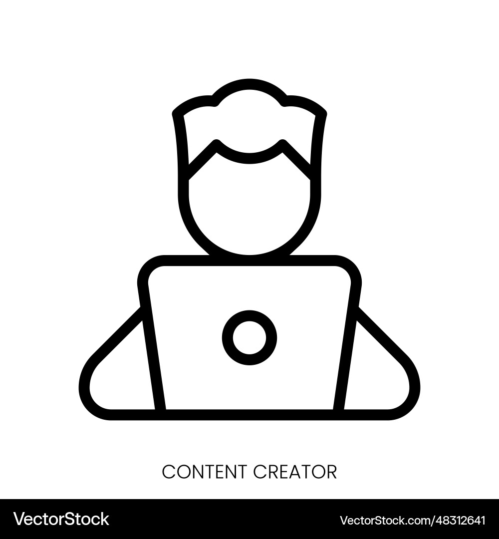 Content creator icon line art style design – Royalty-Free Vector |  VectorStock, image size:1000x1080