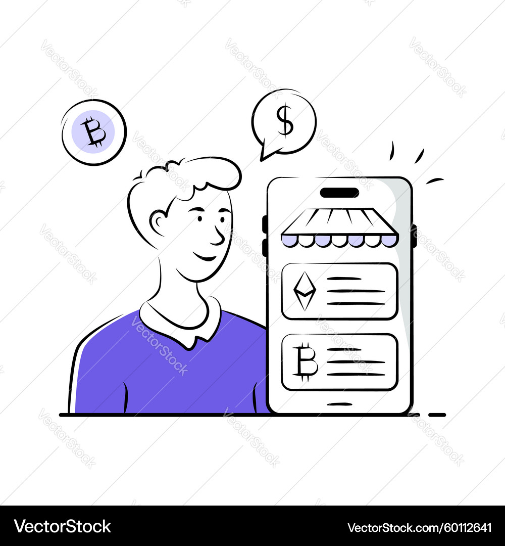 Cryptocurrency App Interface – Royalty-Free Vector | VectorStock