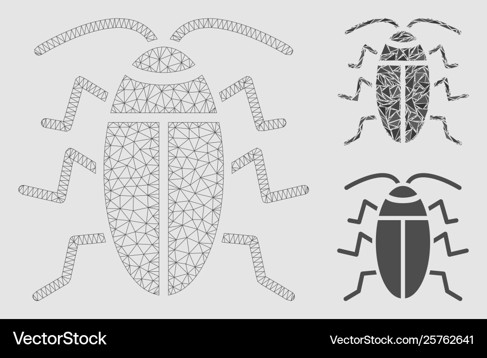 Cucaracha mesh 2d model and triangle mosaic Vector Image