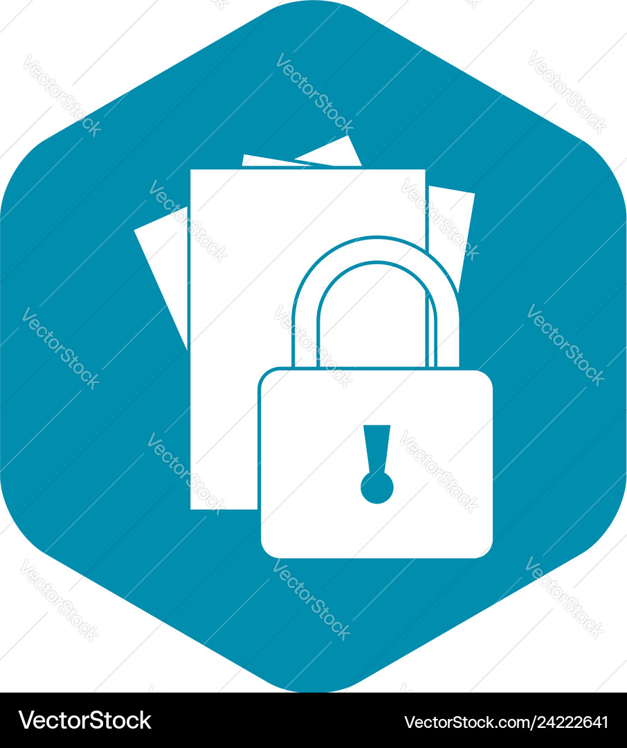 Folders with padlock icon simple style Vector Image