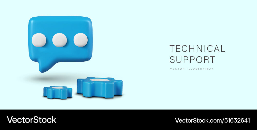 Header for technical support page 3d Vector Image