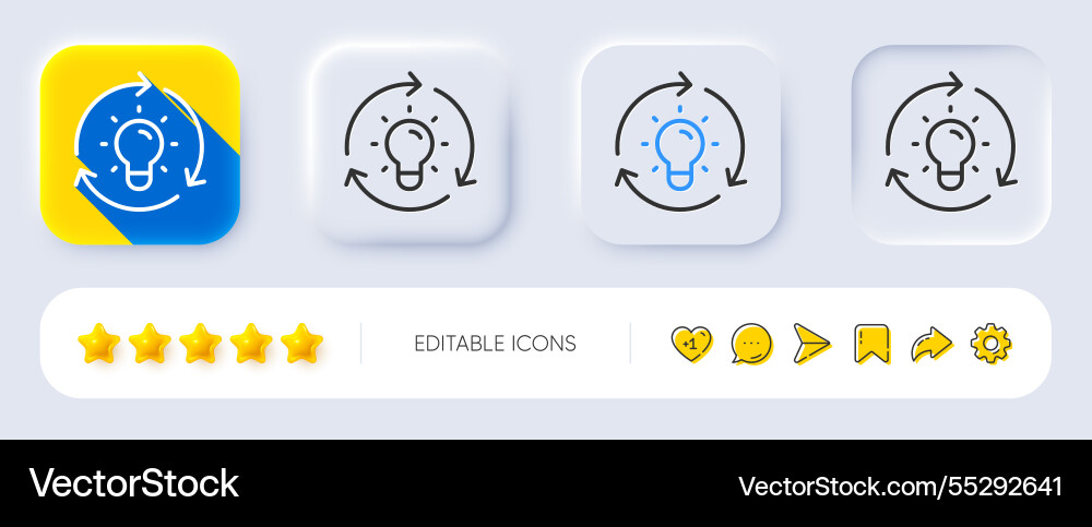 Idea line icon lightbulb sign core value vector image