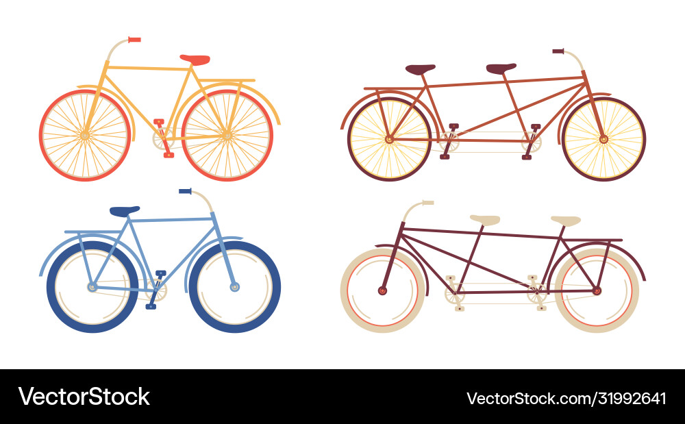 Isolated in white background flat cycle set Vector Image