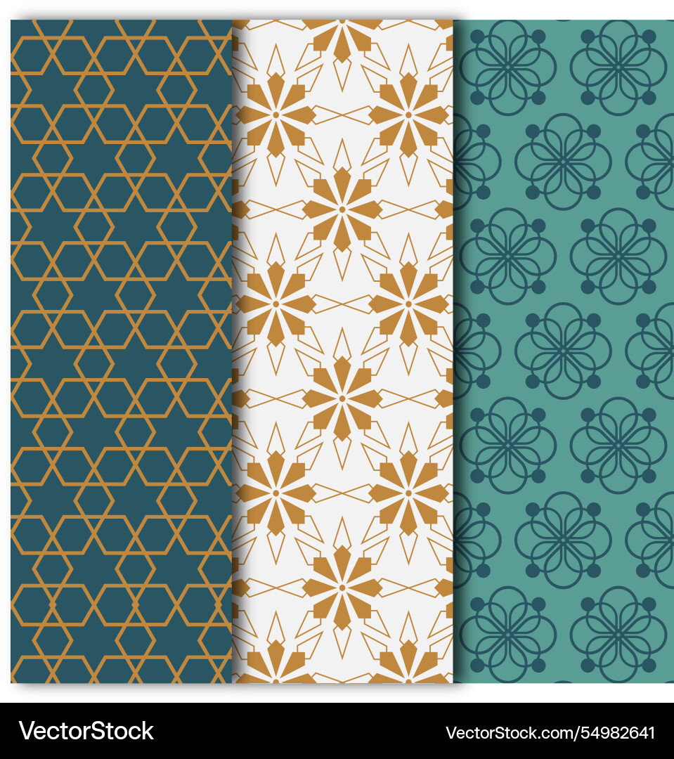 Linear arabic pattern collection Vector Image