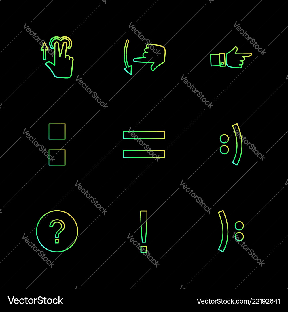 Maths emoji equals hands pointer arrows vector image