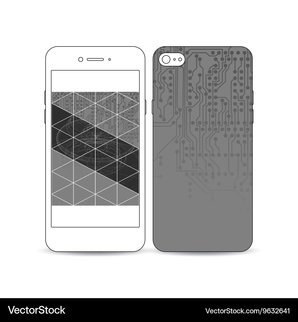 Mobile smartphone with an example of the screen Vector Image
