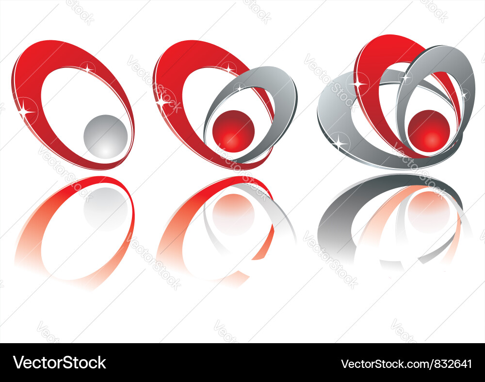 Modern 3D Icon Set Vector Image