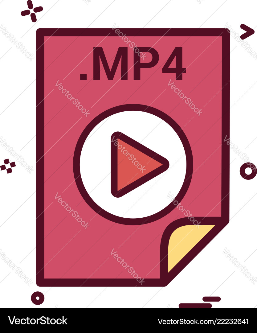 Mp4 application download file files format icon Mp4 application download file files format icon vector image