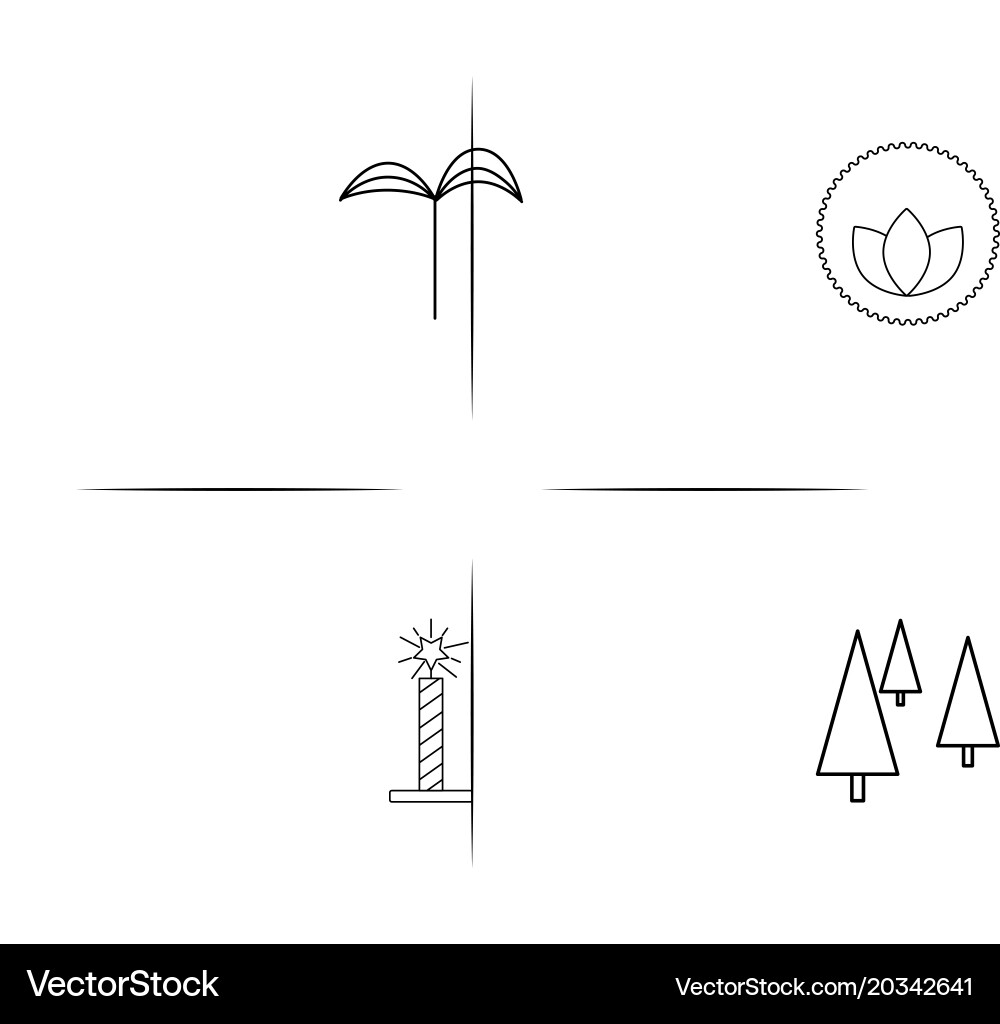 Nature simple linear icon setsimple outline icons Vector Image