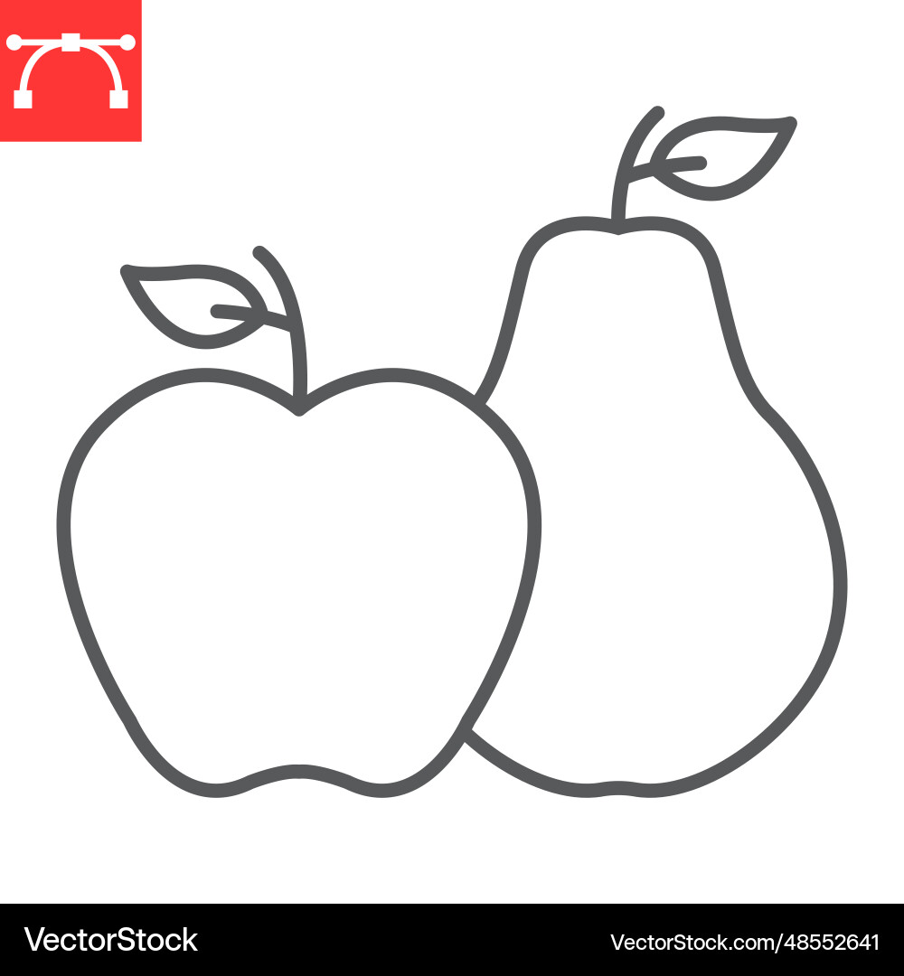 Pear and apple line icon Vector Image