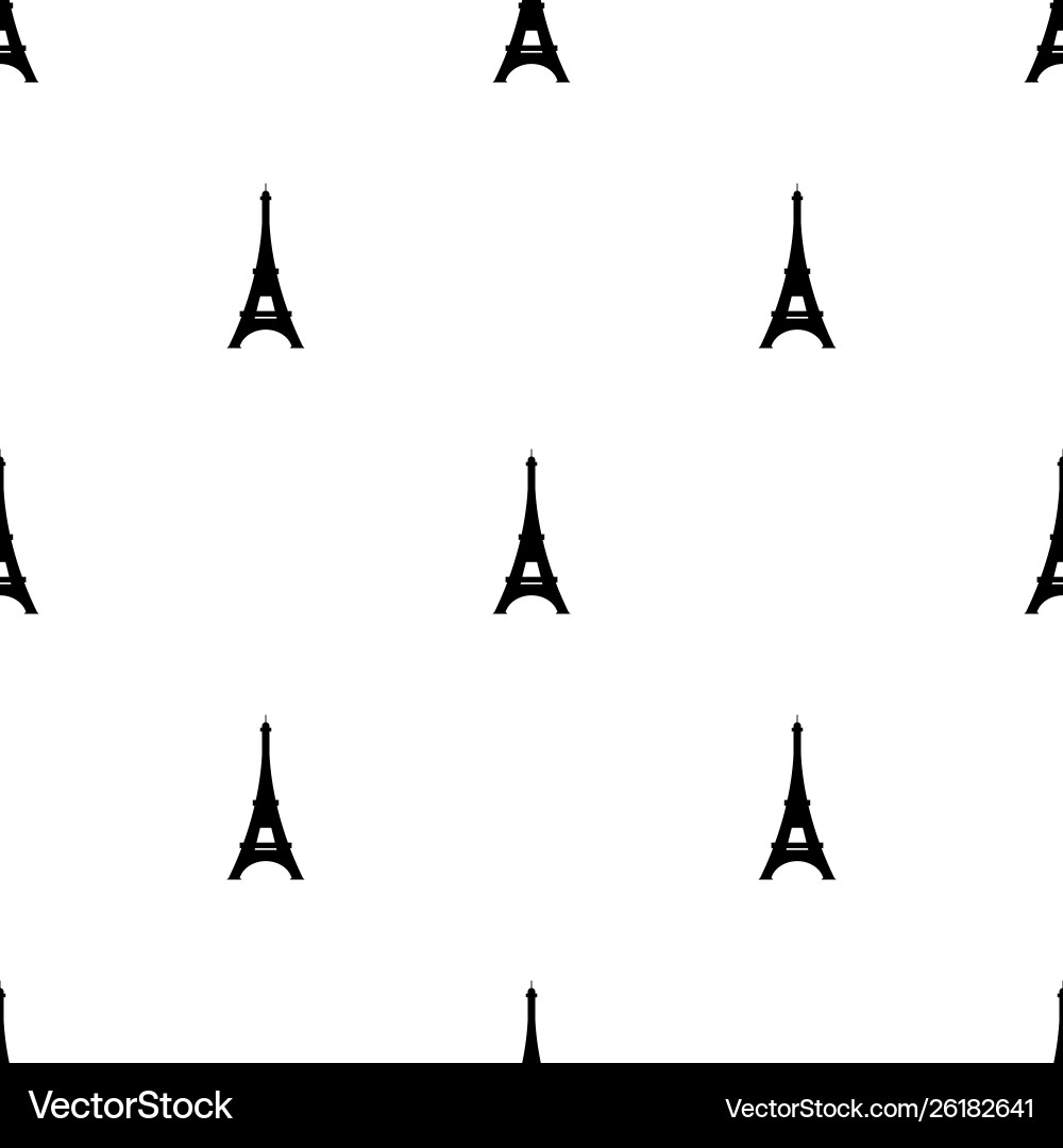 Seamless pattern with eiffel tower icon on white Vector Image