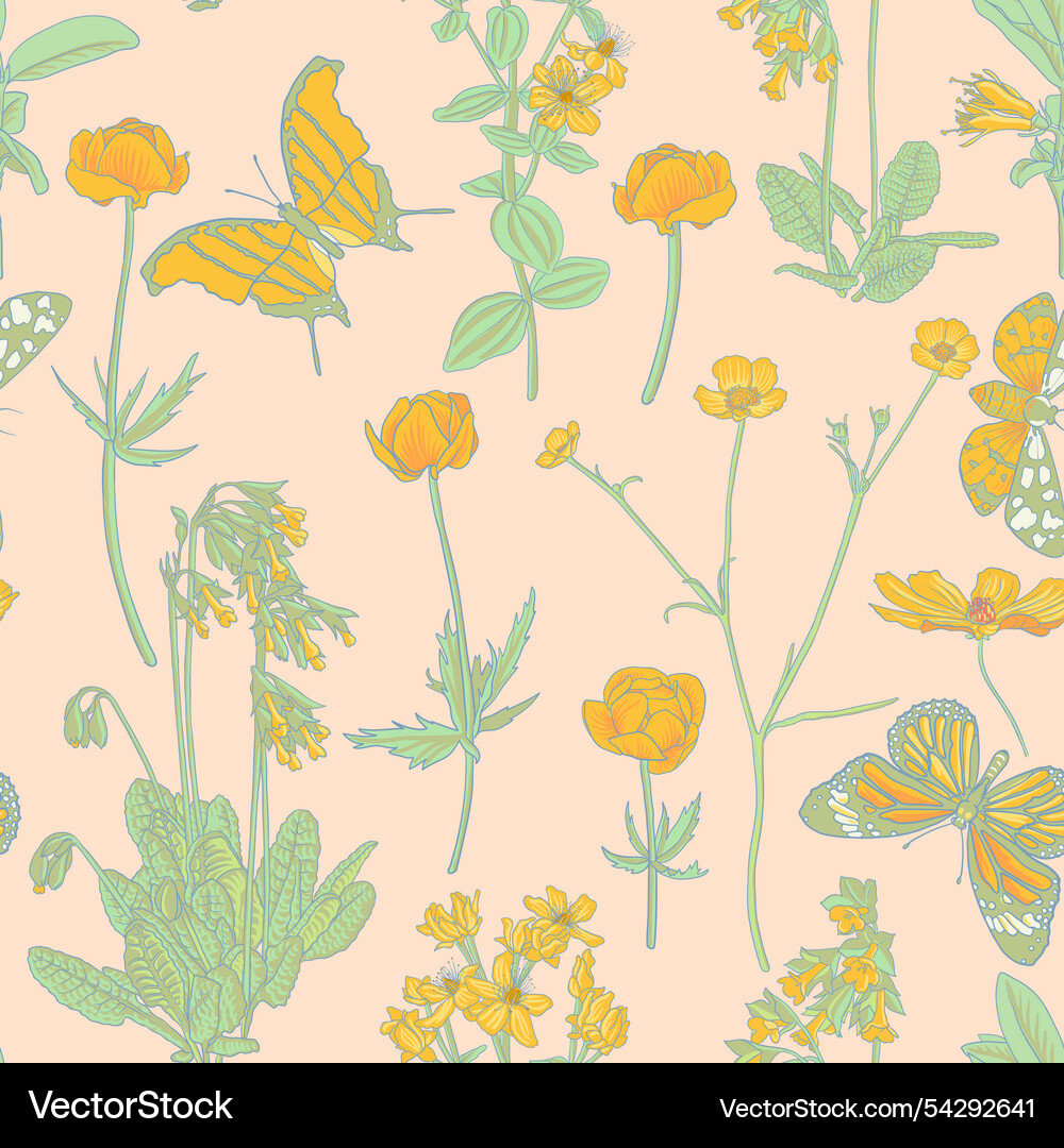 Seamless pattern with flowers Seamless pattern with flowers vector image