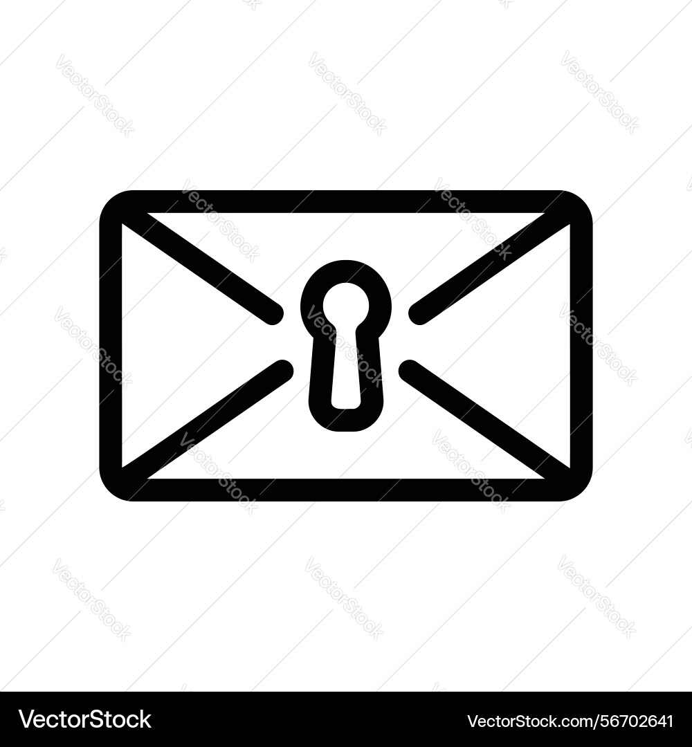 Secure mail icon envelope with a keyhole Secure mail icon envelope with a keyhole Vector Image