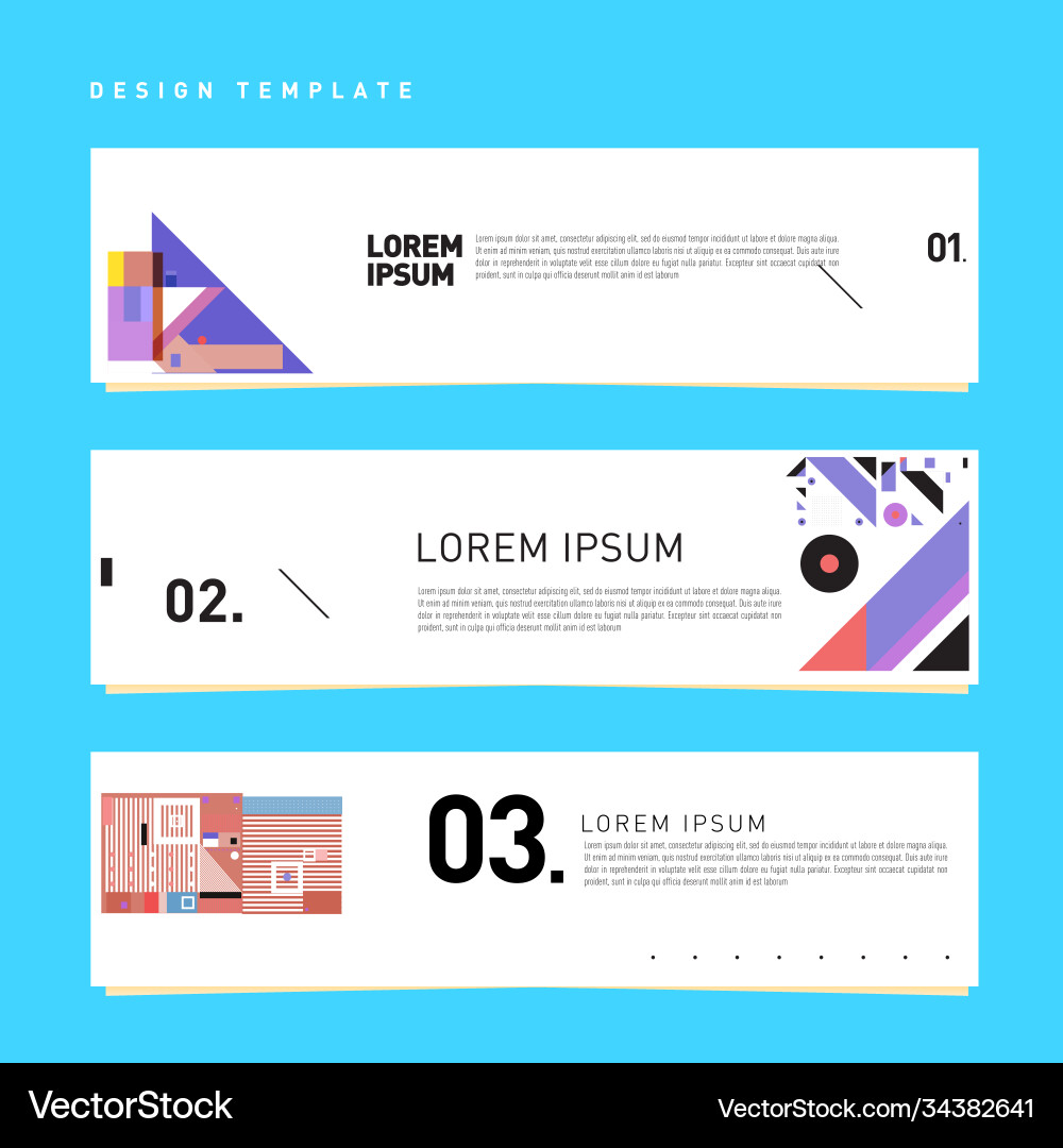 Set abstract banner web design template retro Set abstract banner web design template retro vector image