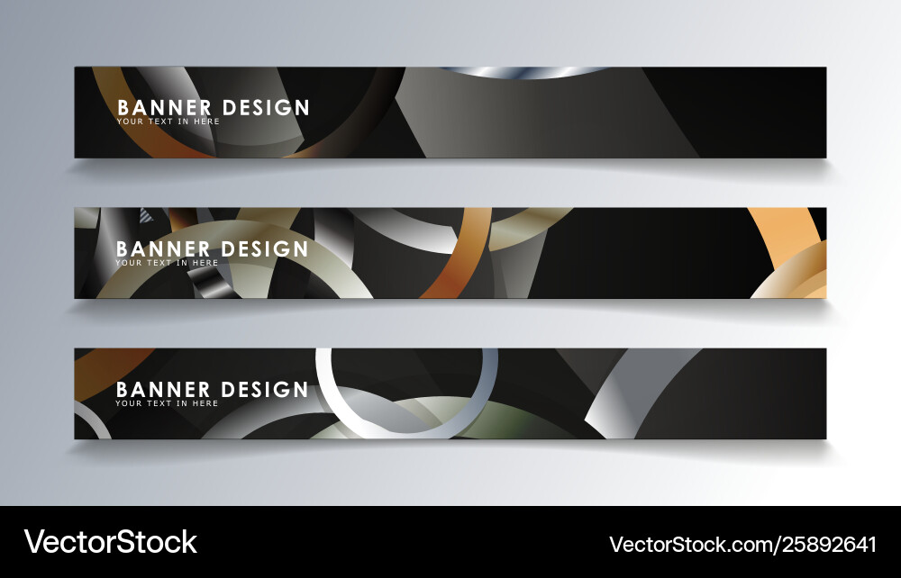 Set rectangular banner with a circle background Vector Image