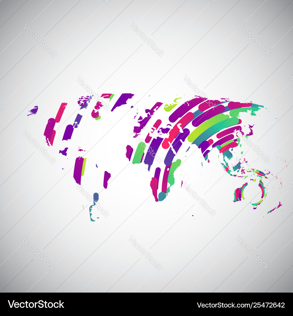 Abstract world map with colorful circles Abstract world map with colorful circles vector image