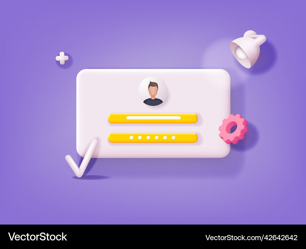 Account login and password form page on screen Account login and password form page on screen vector image
