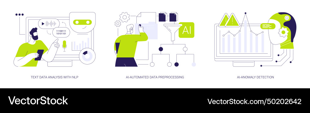 Ai Automatisierung in der Datenanalyse abstraktes Konzept Ai Automatisierung in der Datenanalyse abstraktes Konzept vektorbild