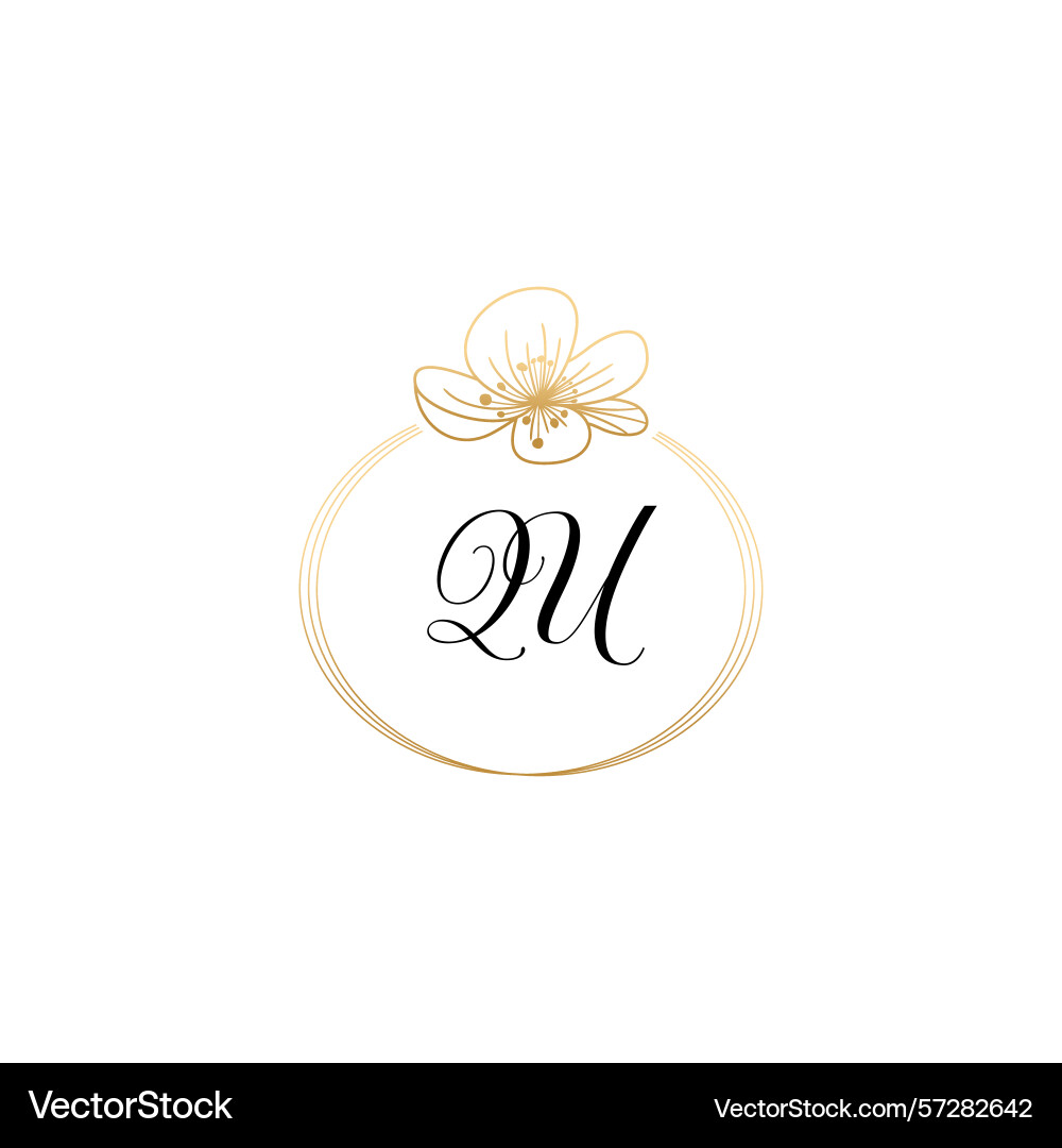 Botanical monogram logos with initial qu Botanical monogram logos with initial qu Vector Image