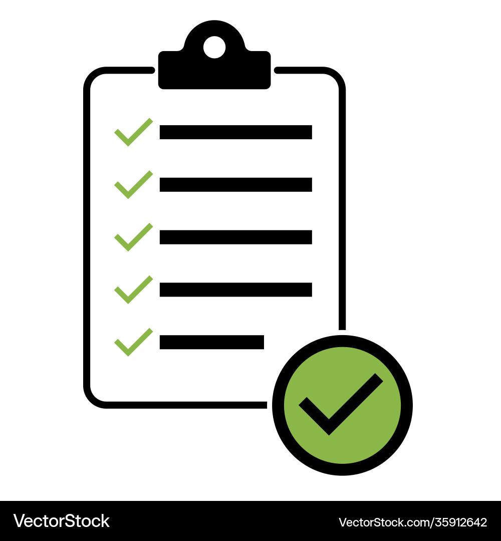 Check list checklist flat web icon isolated Vector Image