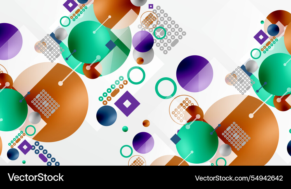 Circles and elements geometric abstract background Vector Image