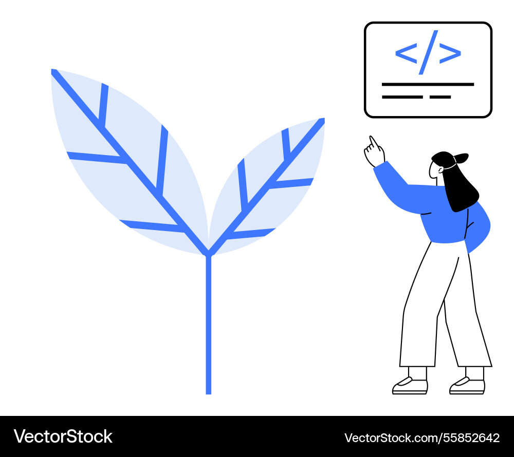 Developer discussing eco-friendly coding practices Developer discussing eco-friendly coding practices vector image