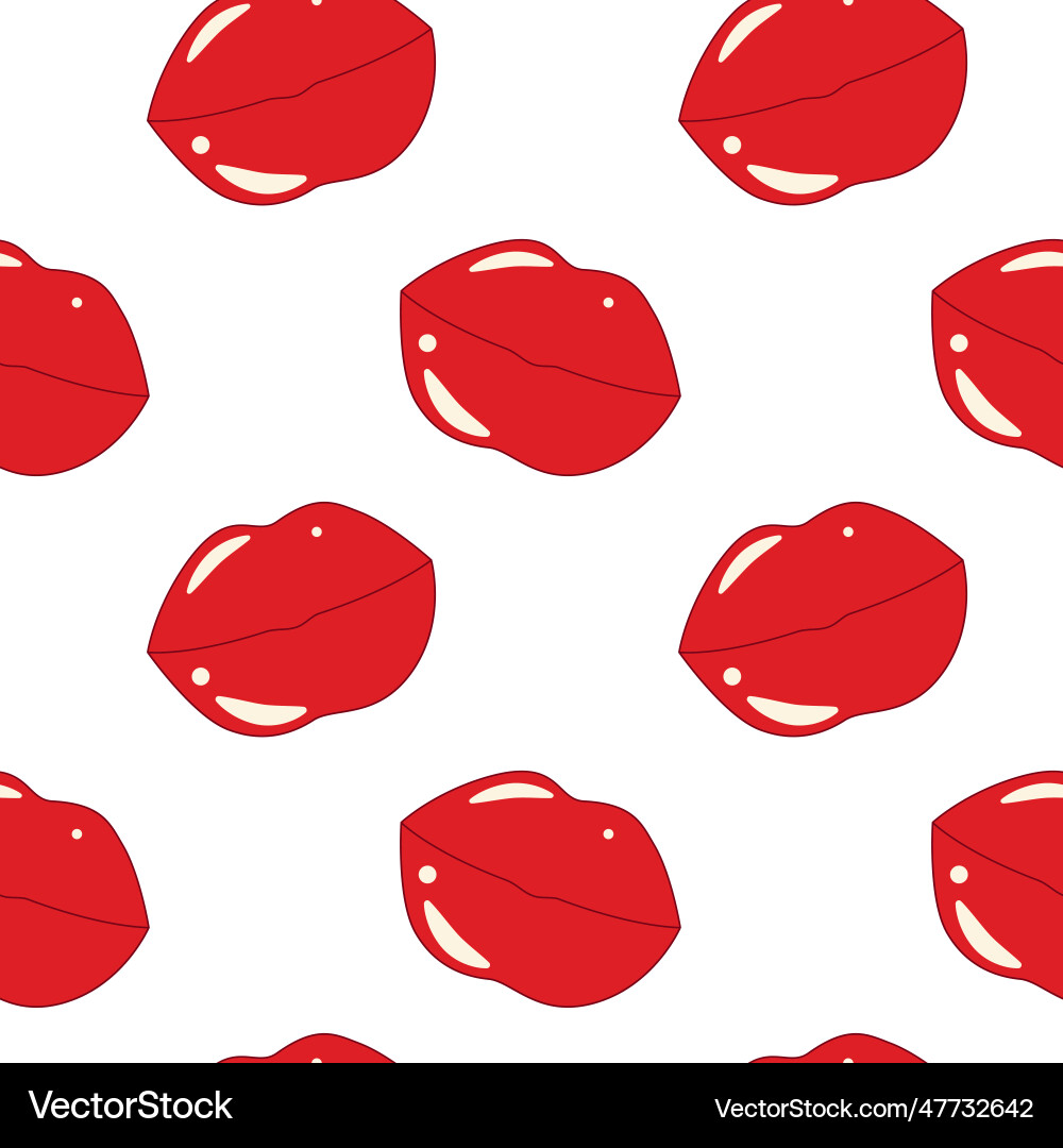Endless pattern of smile lips in retro style Endless pattern of smile lips in retro style Vector Image