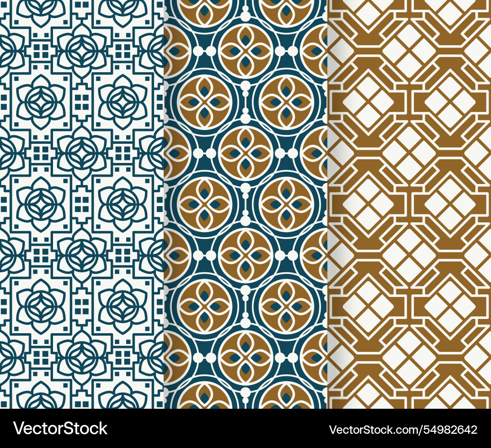 Linear arabic pattern collection Vector Image
