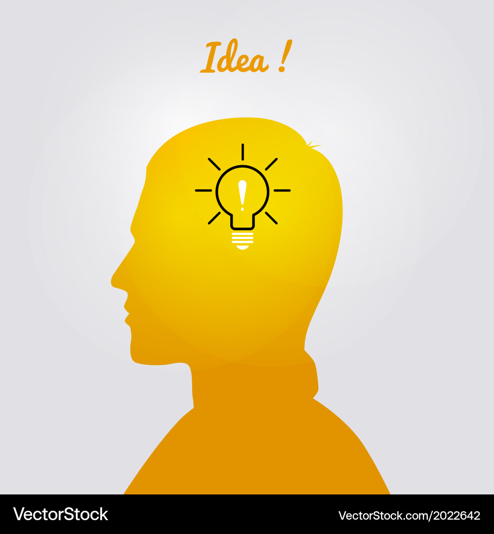 Man with Lightbulb - Idea Concept vector image