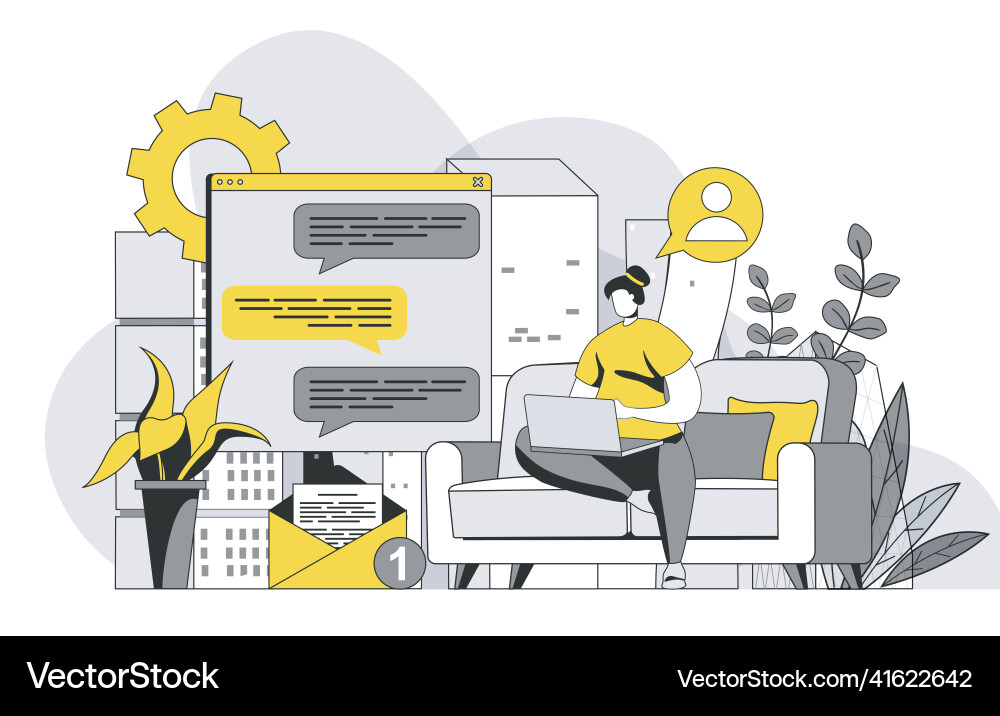 Messaging & Communication App Concept Vector Image