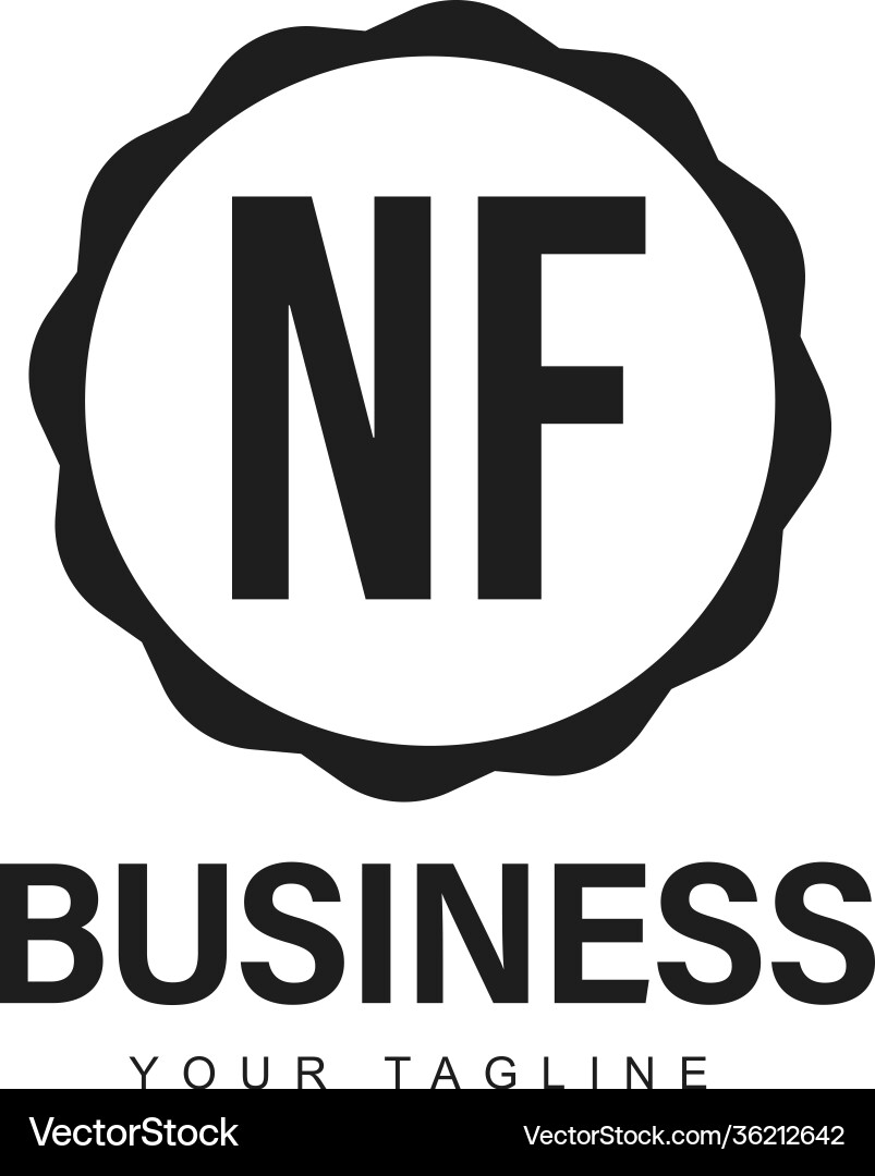 Nf initial a logo design with abstract style Nf initial a logo design with abstract style vector image