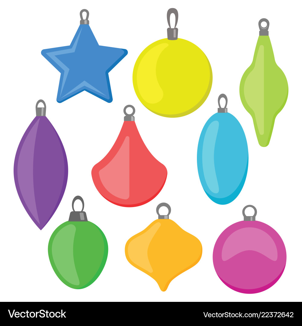 Nine multi colored christmas balls Nine multi colored christmas balls vector image
