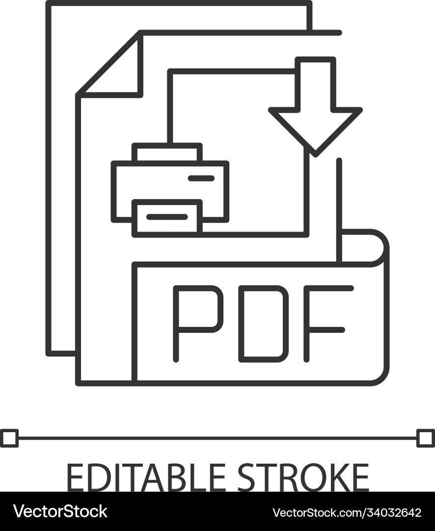 Pdf file pixel perfect linear icon Pdf file pixel perfect linear icon vector image
