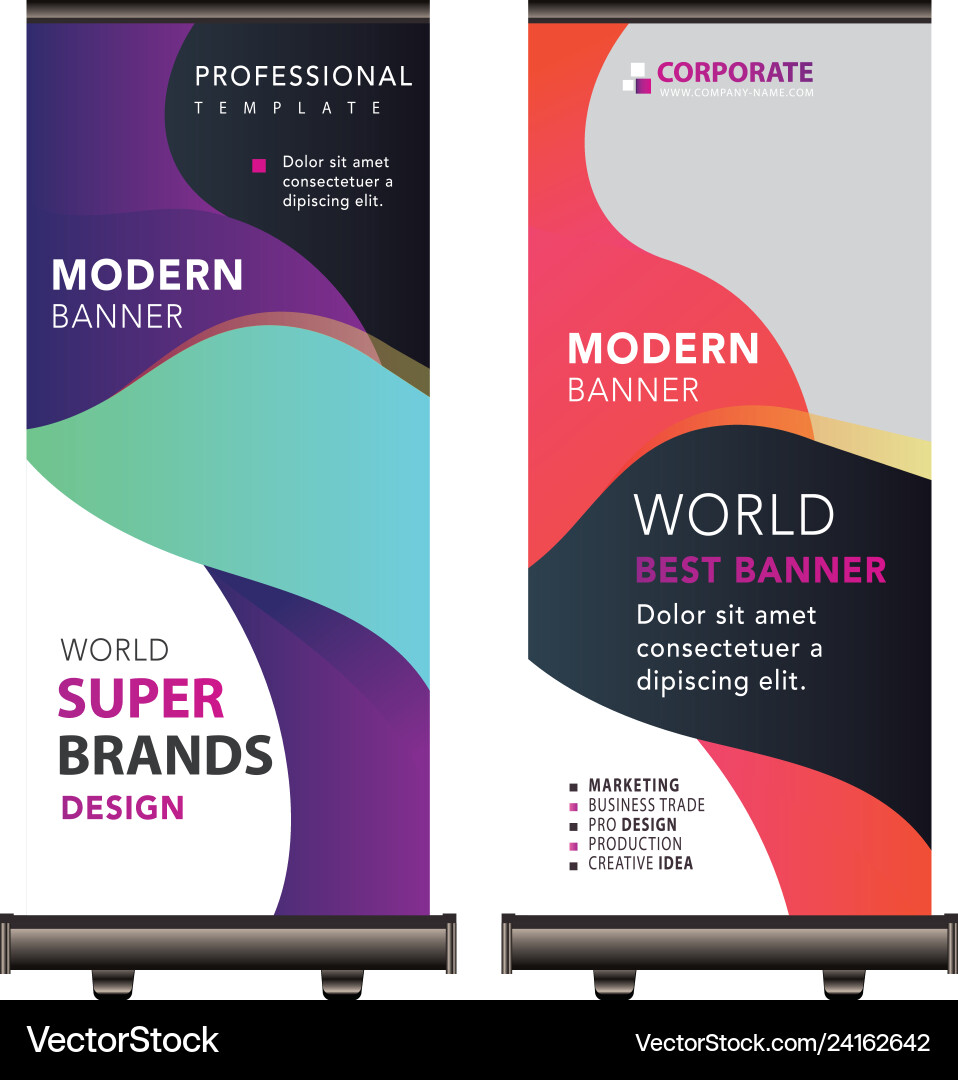 Roll Up Banner Design Vektorbild